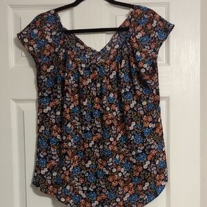 LC Lauren Conrad Multicolor Floral Blouse